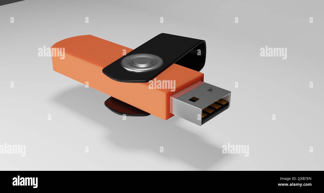 Immagine di rendering 3D mock up dell'unità USB Foto Stock