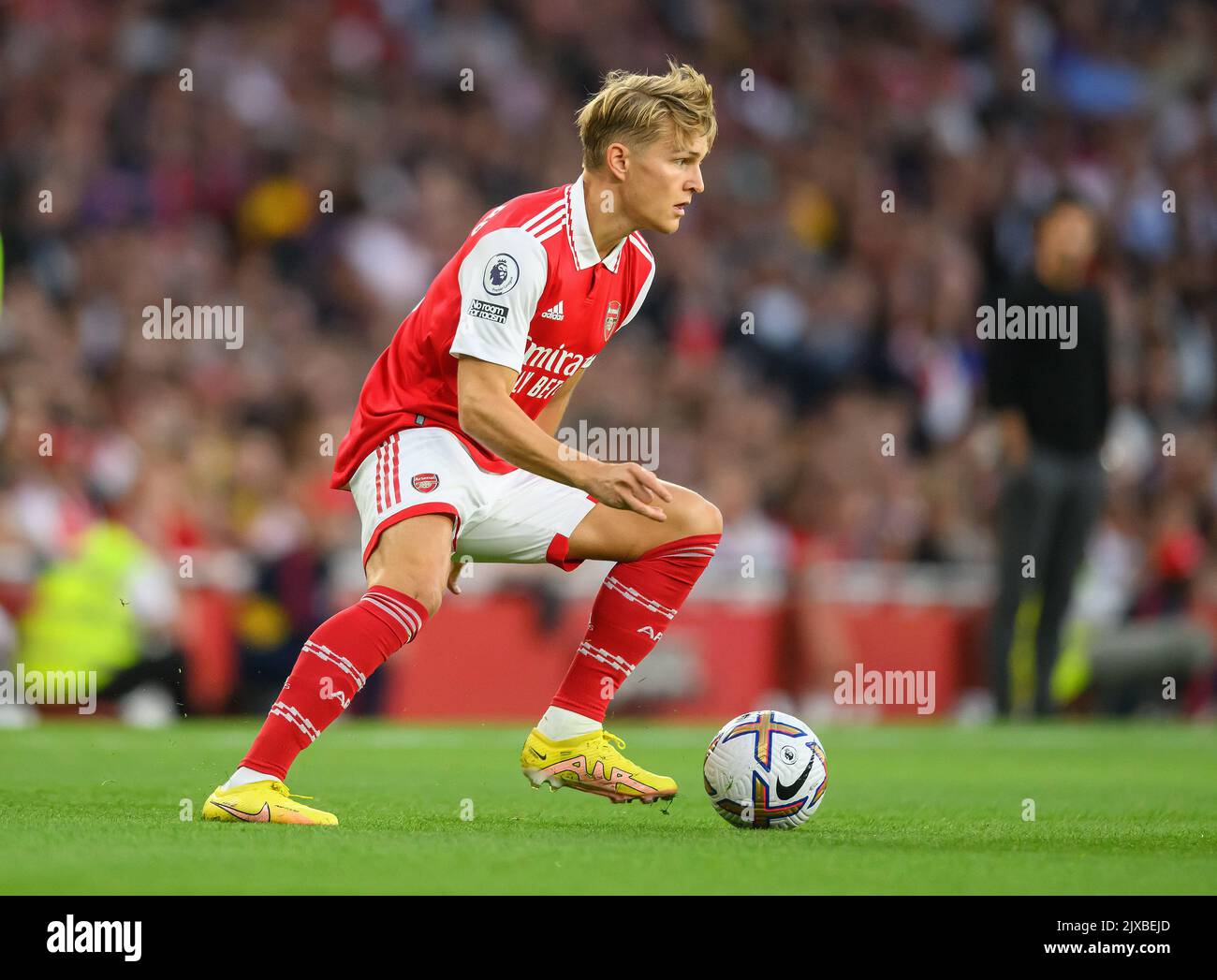 31 ago 2022 - Arsenal / Aston Villa - Premier League - Emirates Stadium Martin Odegaard dell'Arsenal durante la partita all'Emirates Stadium. Foto : Mark Pain / Alamy Foto Stock