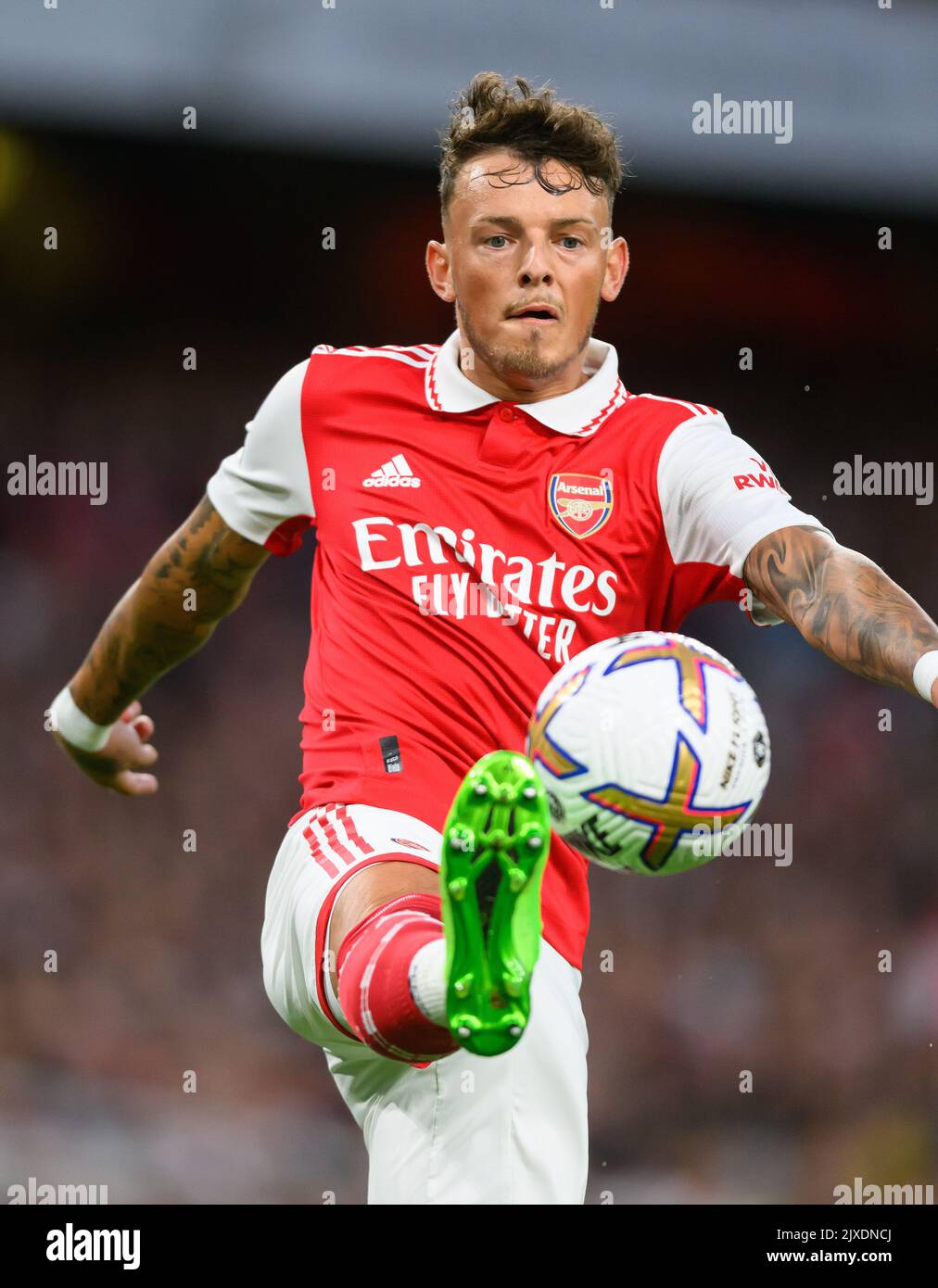 31 ago 2022 - Arsenal / Aston Villa - Premier League - Emirates Stadium ben White dell'Arsenal durante la partita presso l'Emirates Stadium. Foto : Mark Pain / Alamy Foto Stock