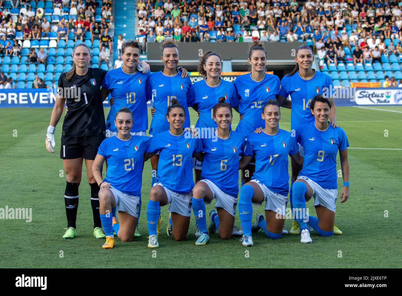 Ferrara, prima squadra iniziale, Italia vs. Romania Womens World Cup Qualification Foto Stock