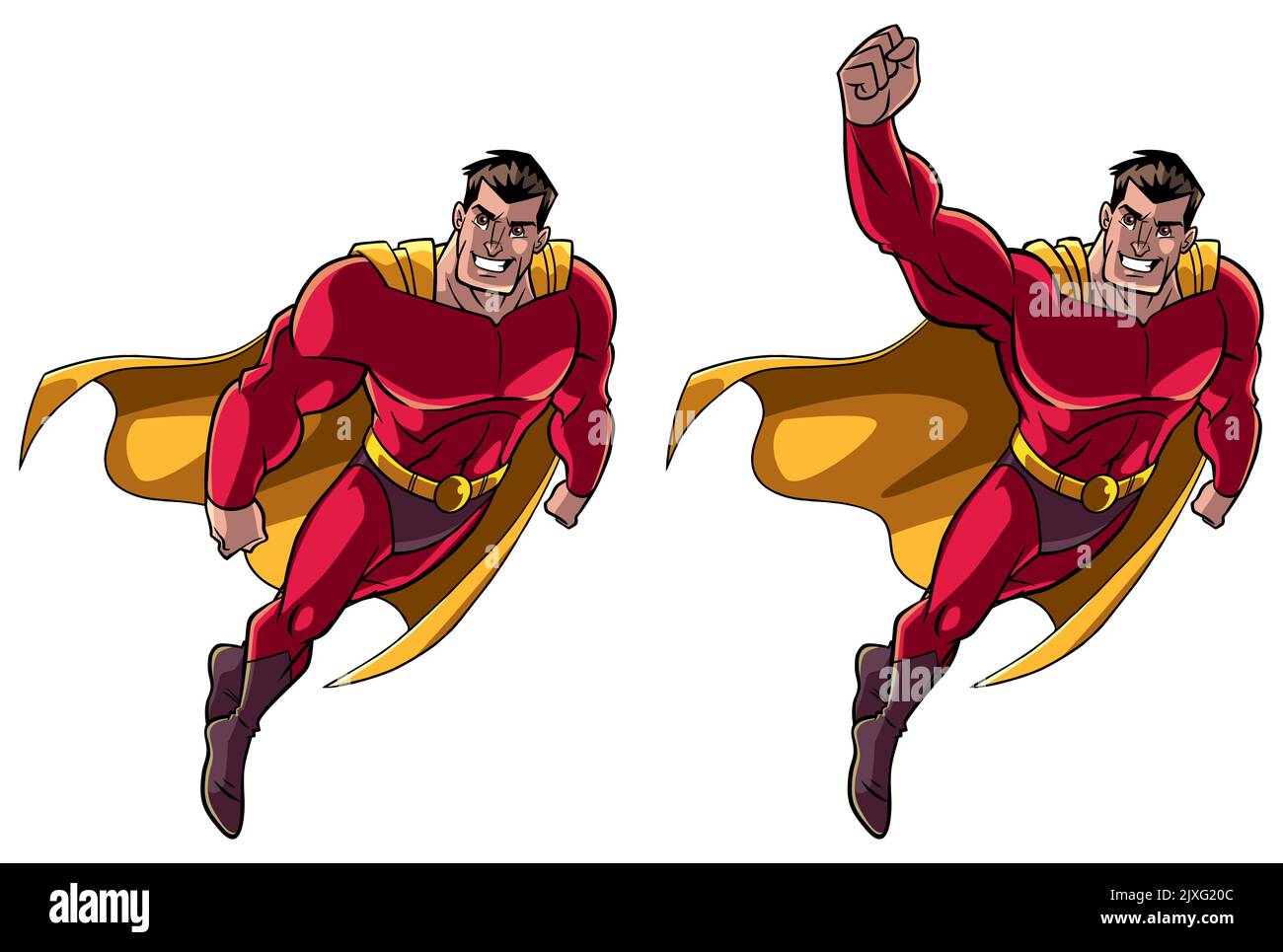 Supereroe volare verso l'alto Illustrazione Vettoriale