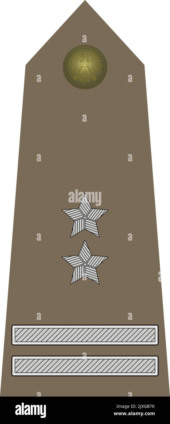 Spalla pad ufficiale NATO marchio per il PODPUŁKOWNIK (TENENTE COLONNELLO) insignia rango nelle forze della terra polacca Illustrazione Vettoriale