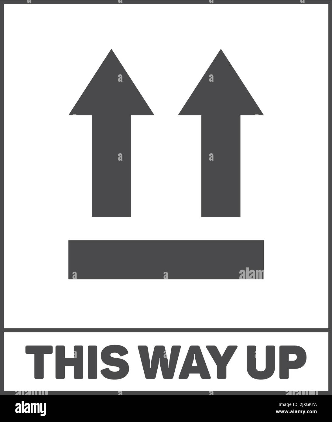 Questo senso in su il segno di imballaggio. Adesivo di spedizione per la consegna Illustrazione Vettoriale