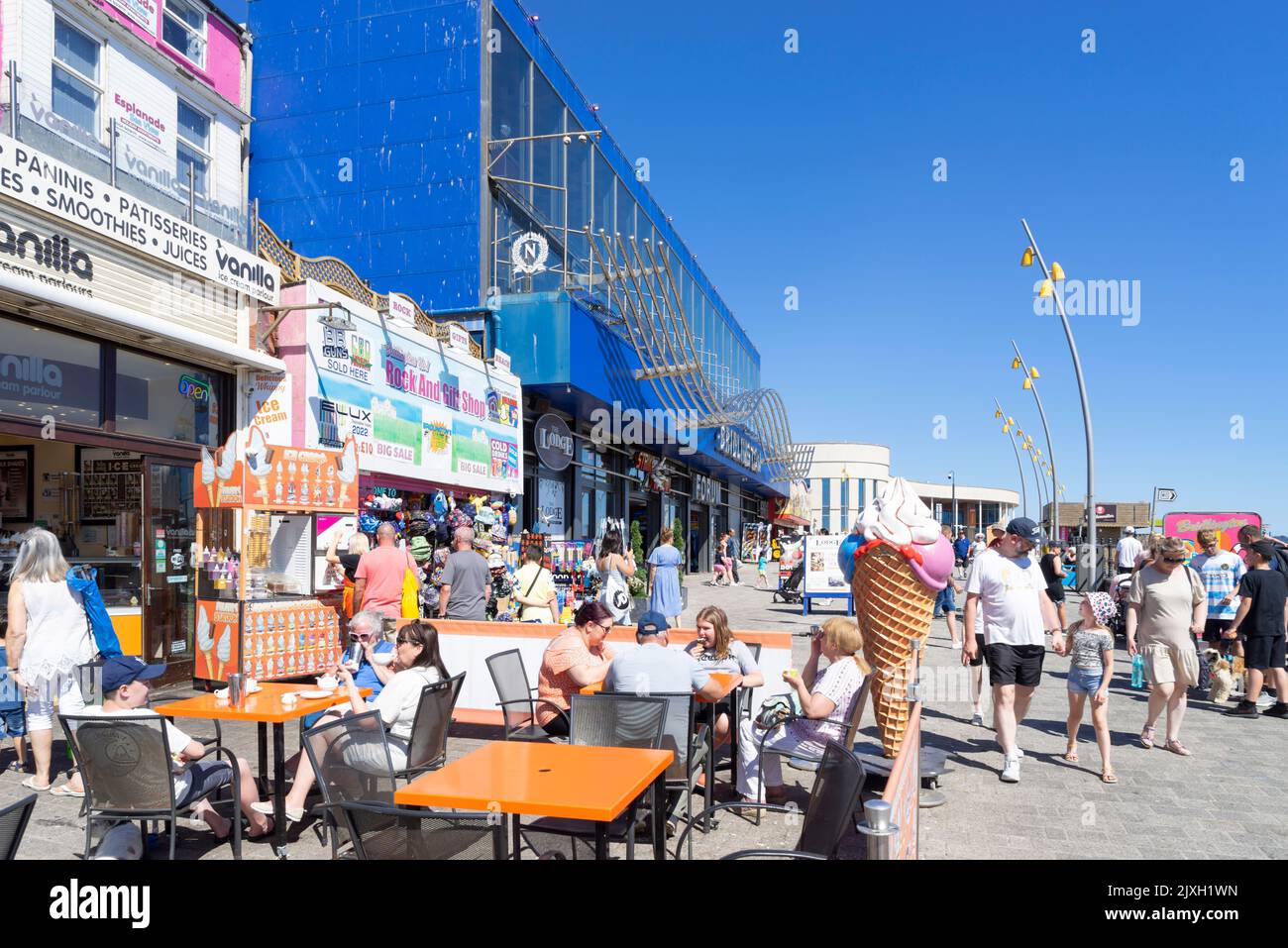Bridlington Leisureland, galleria di divertimenti e caffetterie sul lungomare, Bridlington East Riding of Yorkshire England UK GB Europe Foto Stock