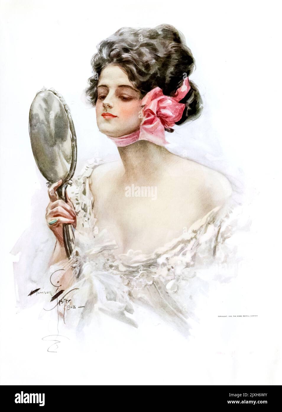 Ha bisogno di Not Fashion's Narrow Rule dal libro ' American Beauties ' di Harrison Fisher, 1875-1934 Editore Indianapolis, The Bobbs Merrill società 1909 Foto Stock