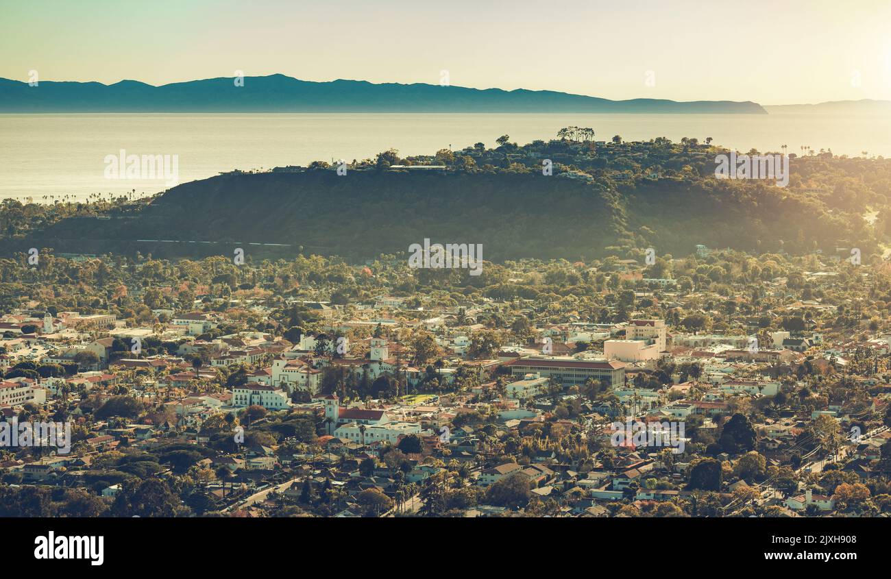 Città di Santa Barbara, California Stati Uniti d'America. Panorama della città. Foto Stock