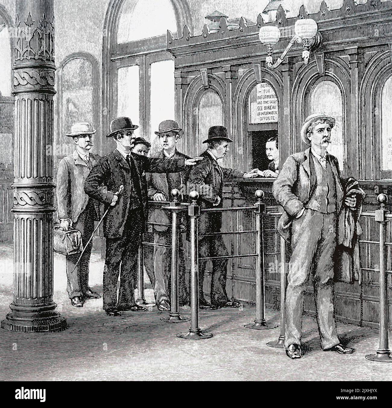 Illustrazione raffigurante un poliziotto rivestito di un semplice fermo. Datato 19th ° secolo Foto Stock