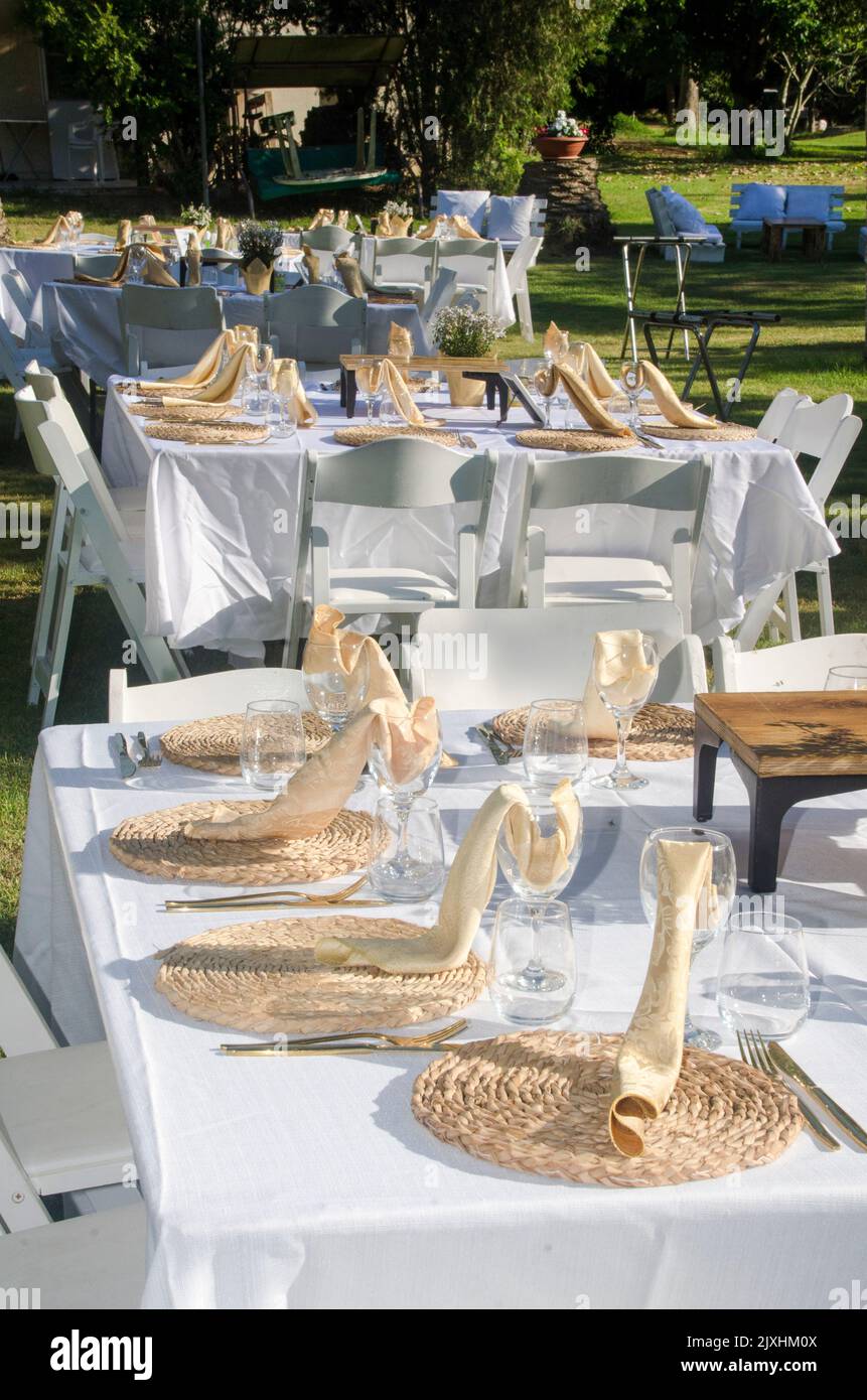 Giardino Formale partito impostazione ricezione Foto Stock