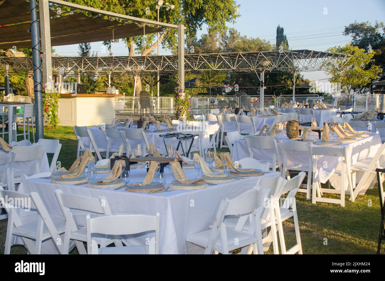 Giardino Formale partito impostazione ricezione Foto Stock