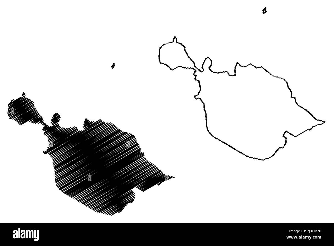 Isole Heard e McDonald ((HIMI, Commonwealth of Australia, Oceano Indiano) illustrazione vettoriale mappa, scenografia territorio di Heard Island e MCD Illustrazione Vettoriale