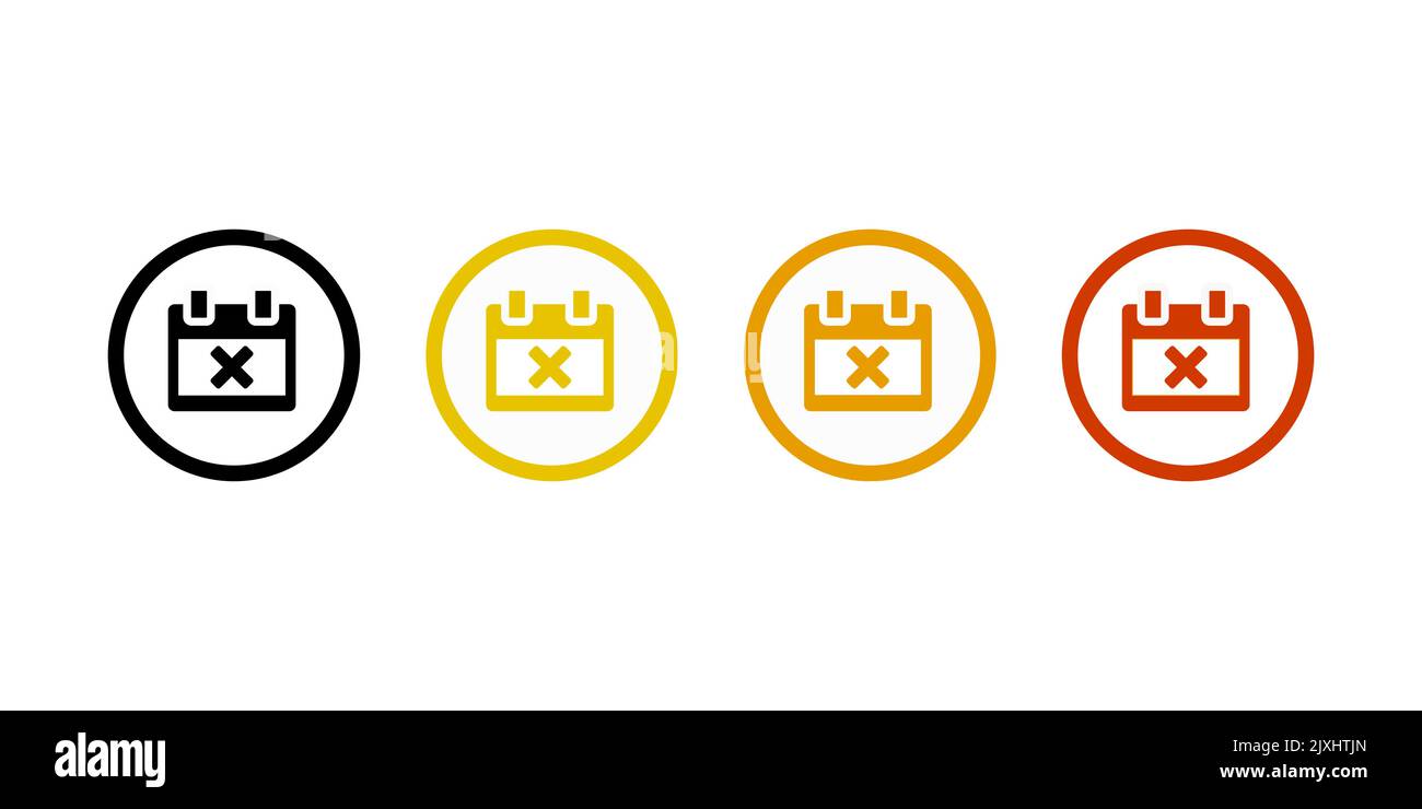 Icona Annulla pianificazione. Con contorno e stile glyph Illustrazione Vettoriale