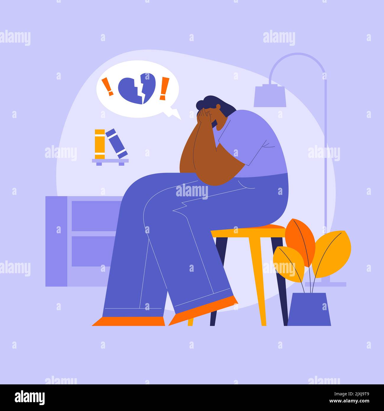 Illustrazione del vettore ptsd dal design piatto. Illustrazione Vettoriale