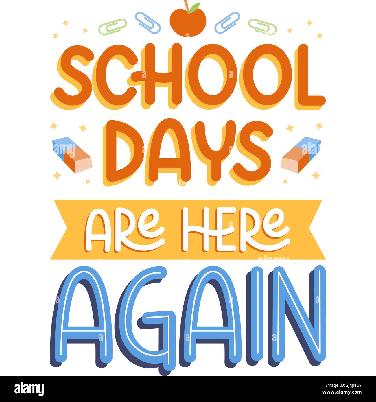 Lettere colorate di ritorno a scuola set Vector illustrazione. Illustrazione Vettoriale