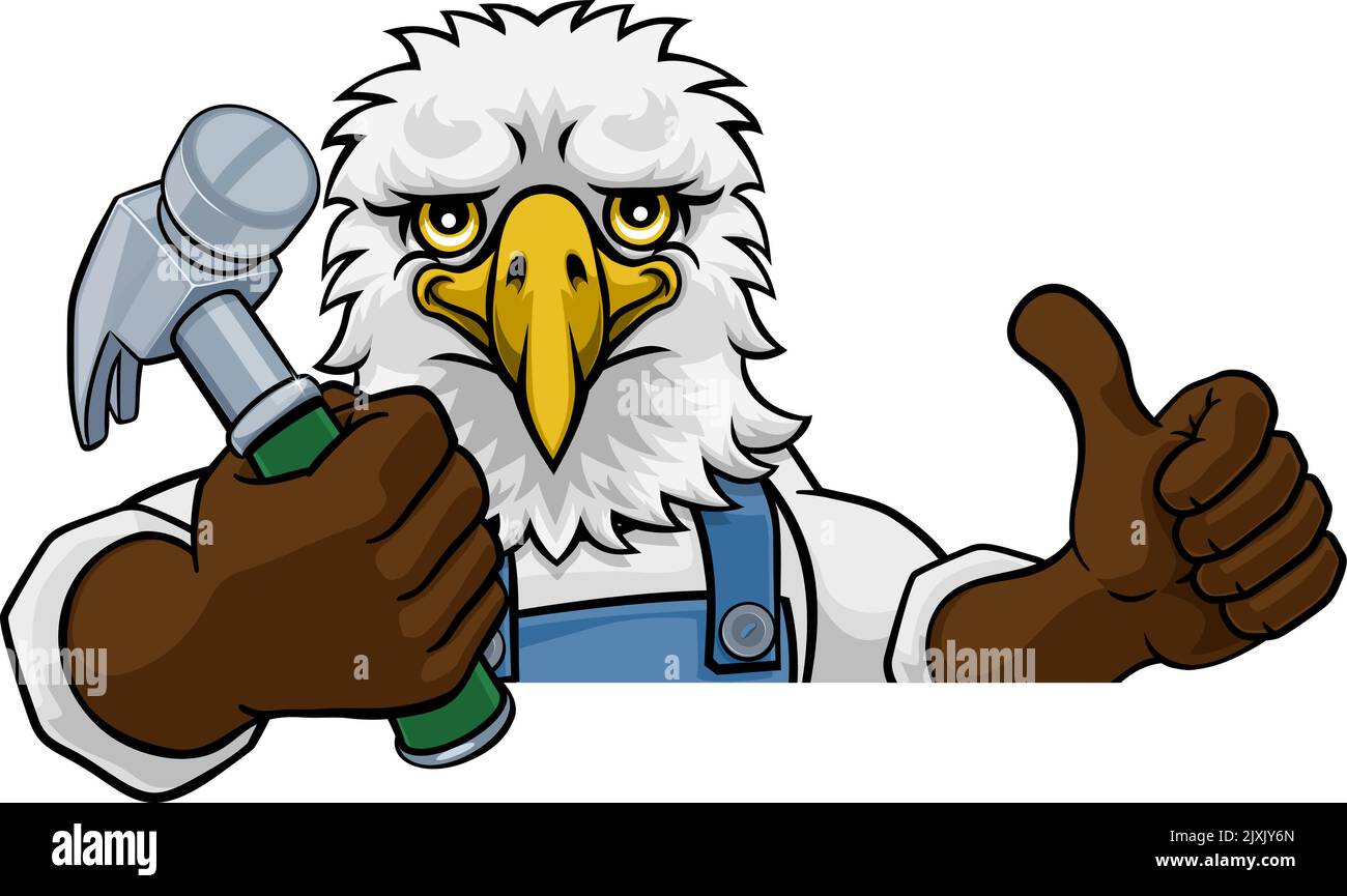 Eagle falegname tuttofare Builder Azienda martello Illustrazione Vettoriale