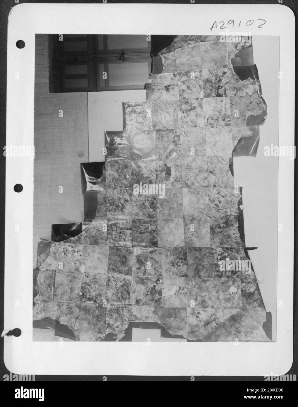 Una foto-mappa a mosaico della Sicilia preparata da 3rd Photo Laboratory, North-West African Photo Recon. Ala. Foto Stock