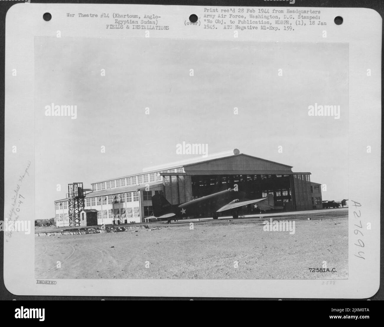 Hangar a Wadi Seidna South Airfield, Khartoum, Sudan anglo-egiziano. Foto Stock