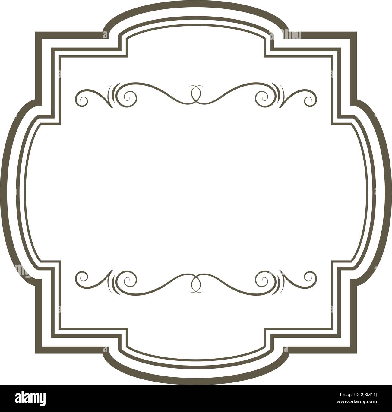 Cornice decorativa ornata con linea geometrica bordo retrò Illustrazione Vettoriale
