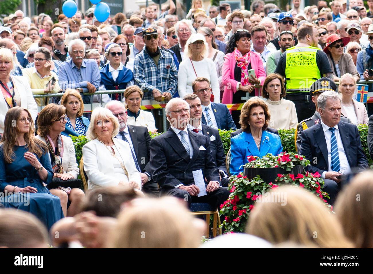 Il Re e la Regina di Svezia alle celebrazioni del Åland 100° anniversario a Mariehamn, Finlandia, il 09.06.2022. Fotografia: Rob Watkins/Alamy Foto Stock