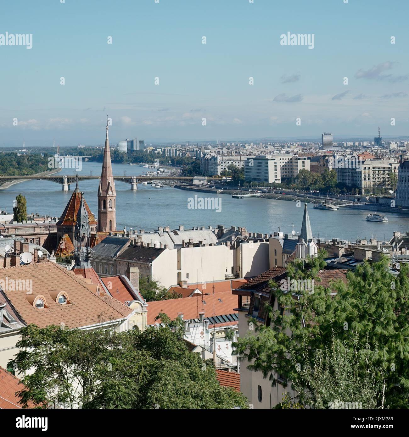 Budapest, Ungheria - 21 settembre : Vista sul Danubio a Budapest il 21 settembre 2014 Foto Stock