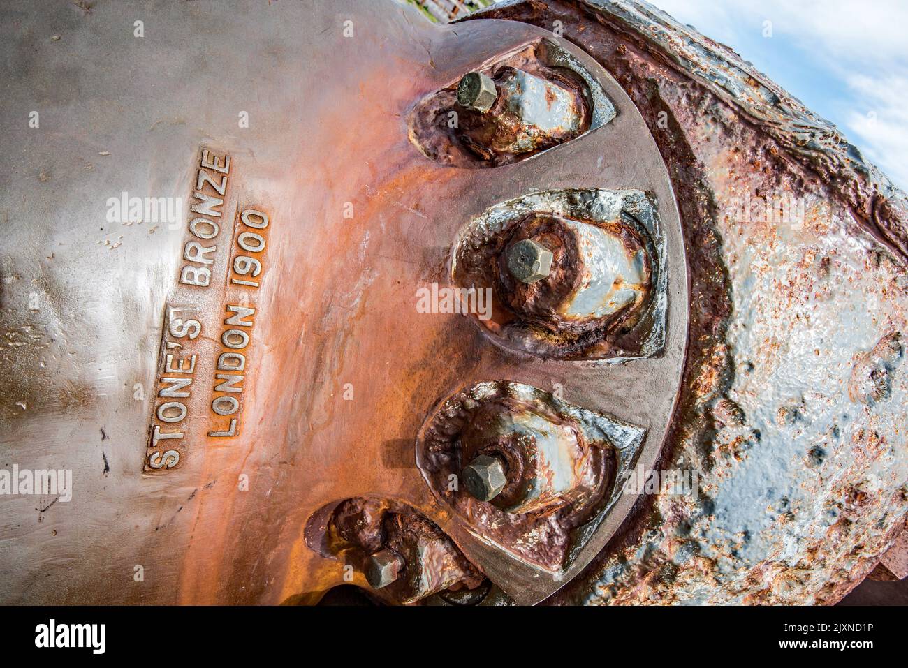 L'elica della SS Irada, affondata da una U-boat tedesca nel dicembre 1908, è stata recuperata ed è in mostra presso il Mizen Head Visitor Centre. Foto Stock