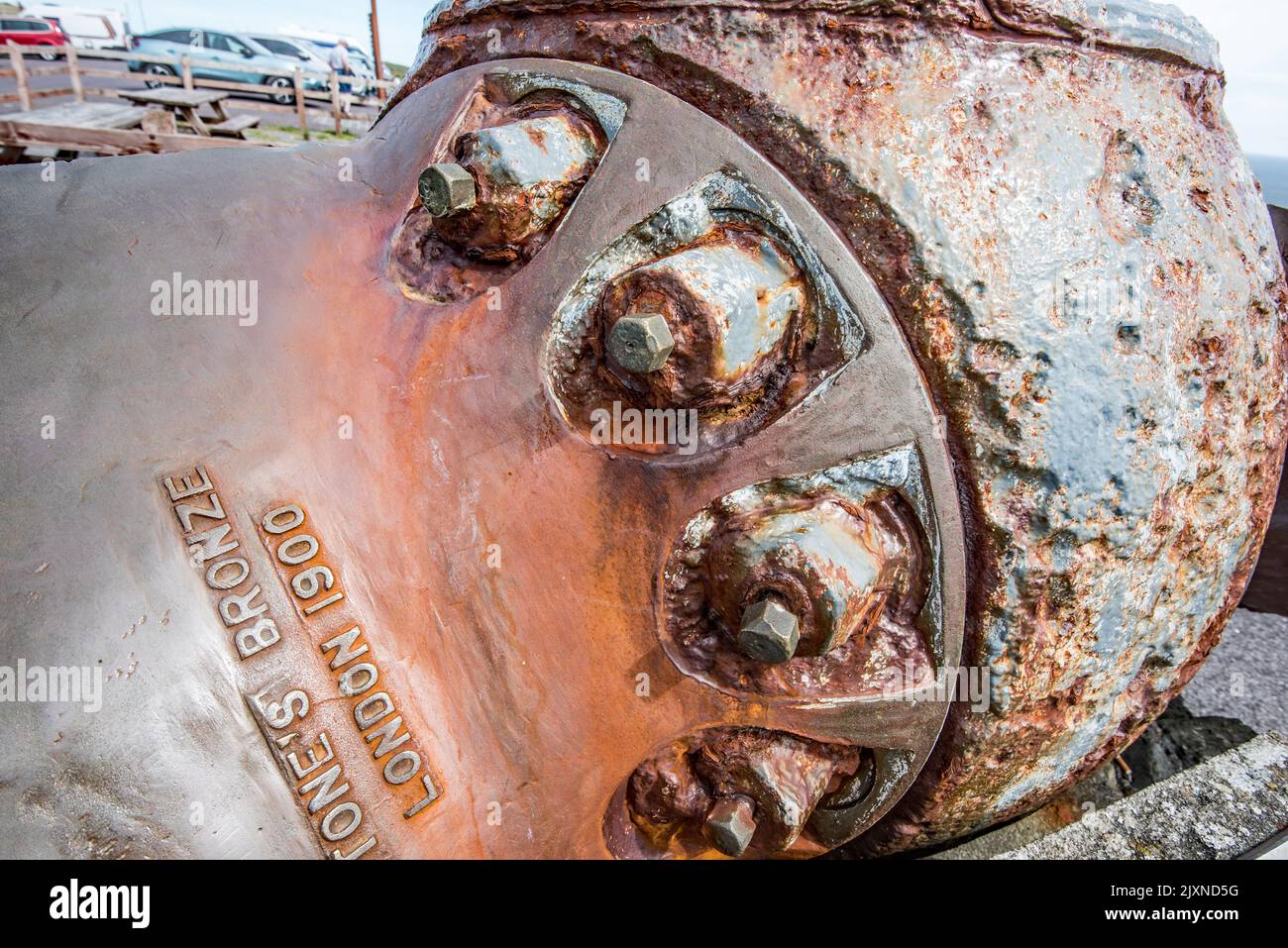 L'elica della SS Irada, affondata da una U-boat tedesca nel dicembre 1908, è stata recuperata ed è in mostra presso il Mizen Head Visitor Centre. Foto Stock