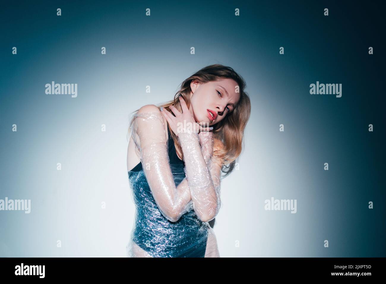 mancanza di disturbi respiratori donna Foto Stock