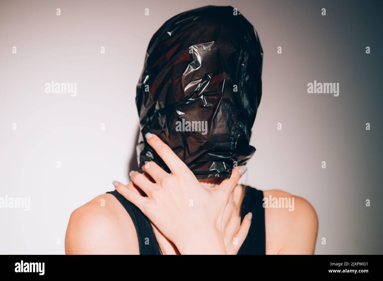 mancanza di disturbi respiratori sacca donna Foto Stock