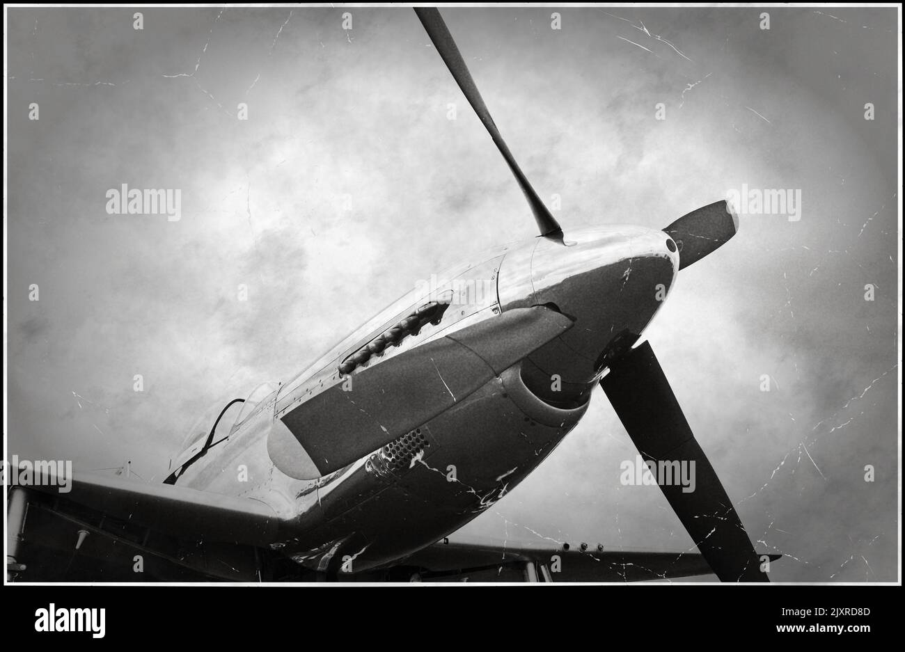 Guerra mondiale 2 aereo da combattimento americano vecchio nero e whote foto Foto Stock