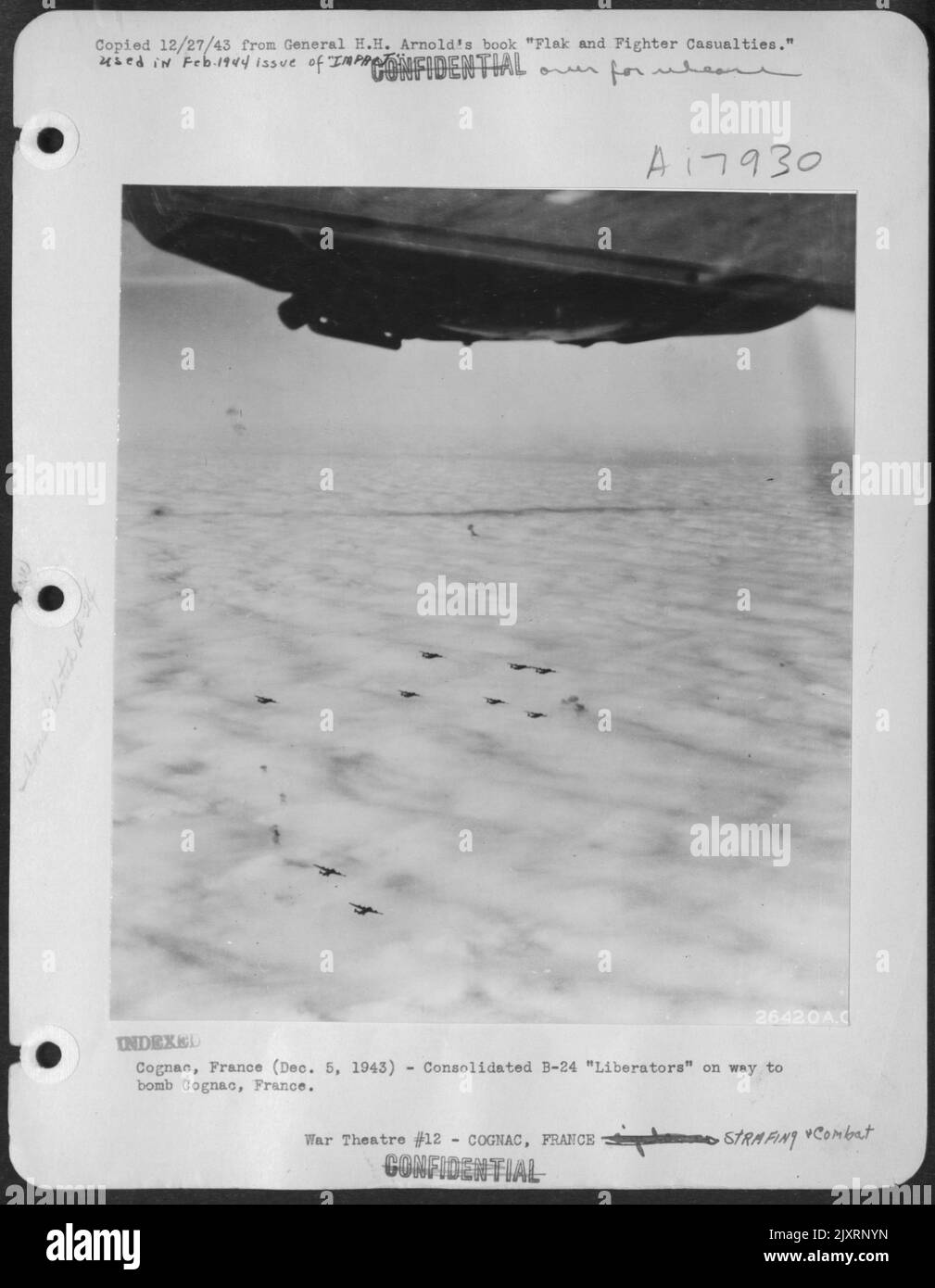 Cognac, Francia (dic. 5, 1943)-consolidato B-24 'liberatori' sulla strada per bombardare Cognac, Francia. Foto Stock