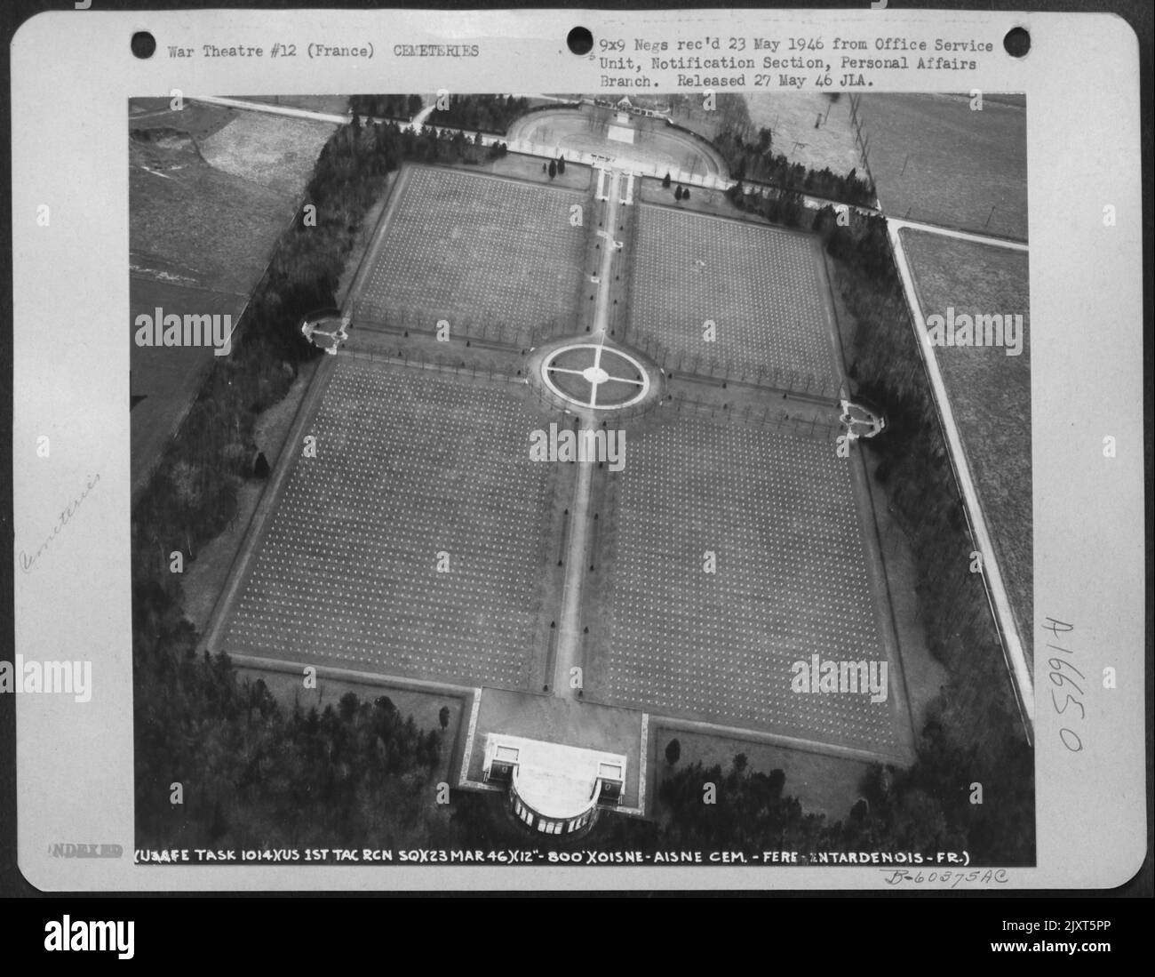 Oisne-Aisne Cemetery dove i Soliders americani sono sepolti in Fere-en-Tardenois, Francia. Foto Stock