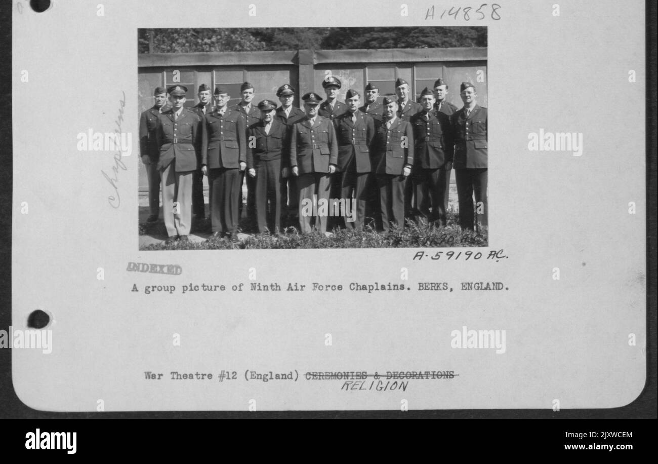 Un gruppo di 9th cappellani AF. Berks, Inghilterra. Foto Stock