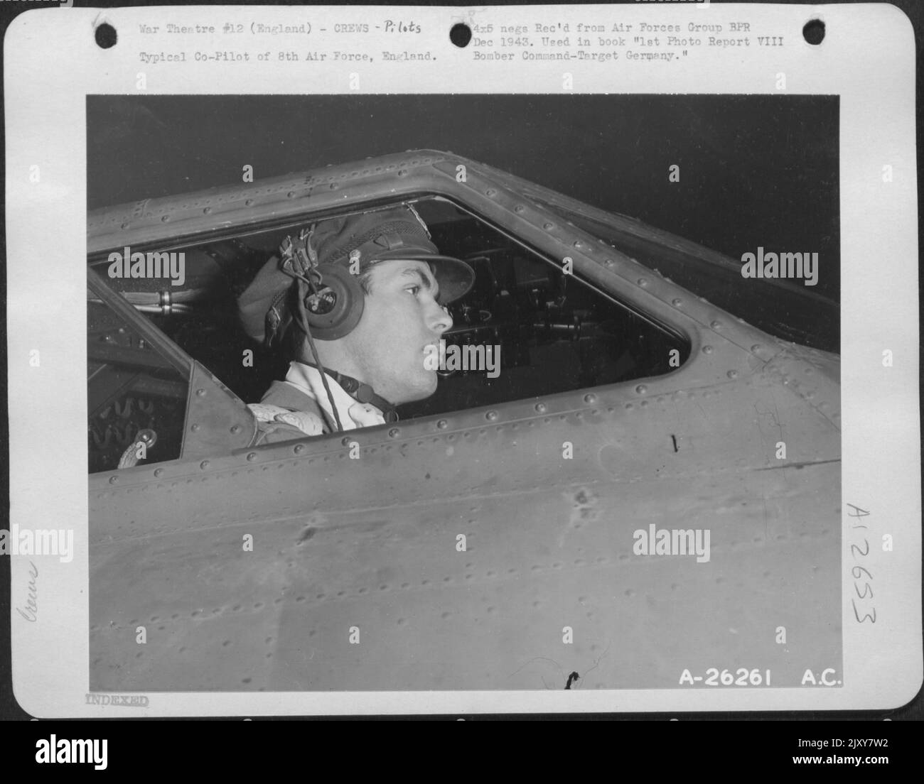 Co-pilota tipico di 8th Air Force, Inghilterra. Foto Stock