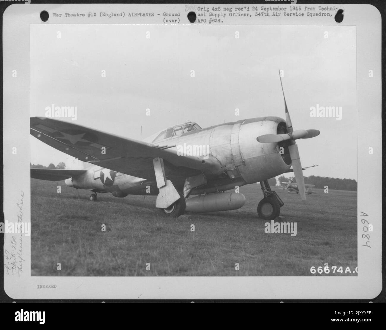 A Republic P-47 of the VIII Fighter Command at 2900Th Combat Crew Replacement Center, AAF Station 112, England. 26 settembre 1943. Foto Stock
