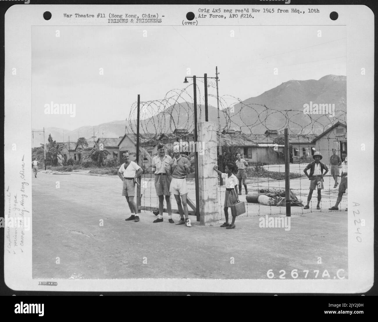 Prigionieri di guerra giapponesi a Camp Stanley, Hong Kong, Cina. 1 settembre 1945. Foto Stock