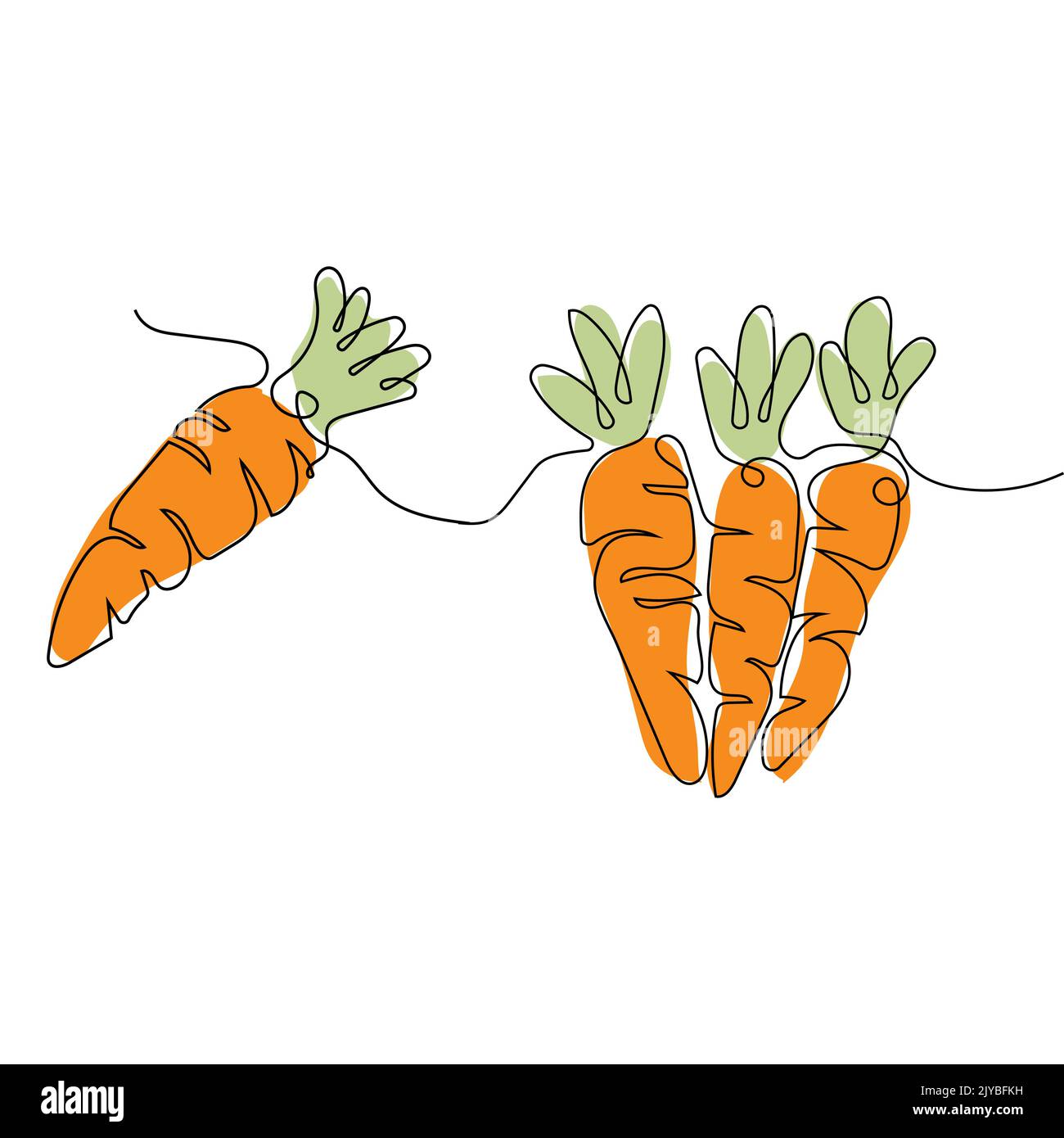 Carota Logo Design Line stile vettoriale frutta vegetariana verdura icona ingredienti di cottura Illustrazione Vettoriale
