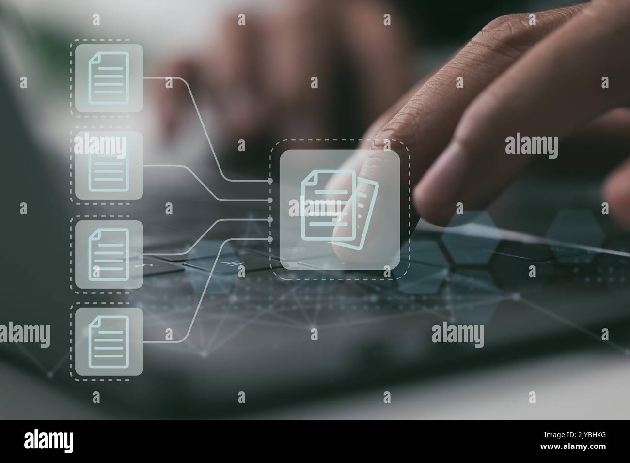 Tecnologia aziendale aziendale, database di documentazione online, sistema di gestione dei documenti (DMS), database di documentazione online e automazione dei processi t Foto Stock
