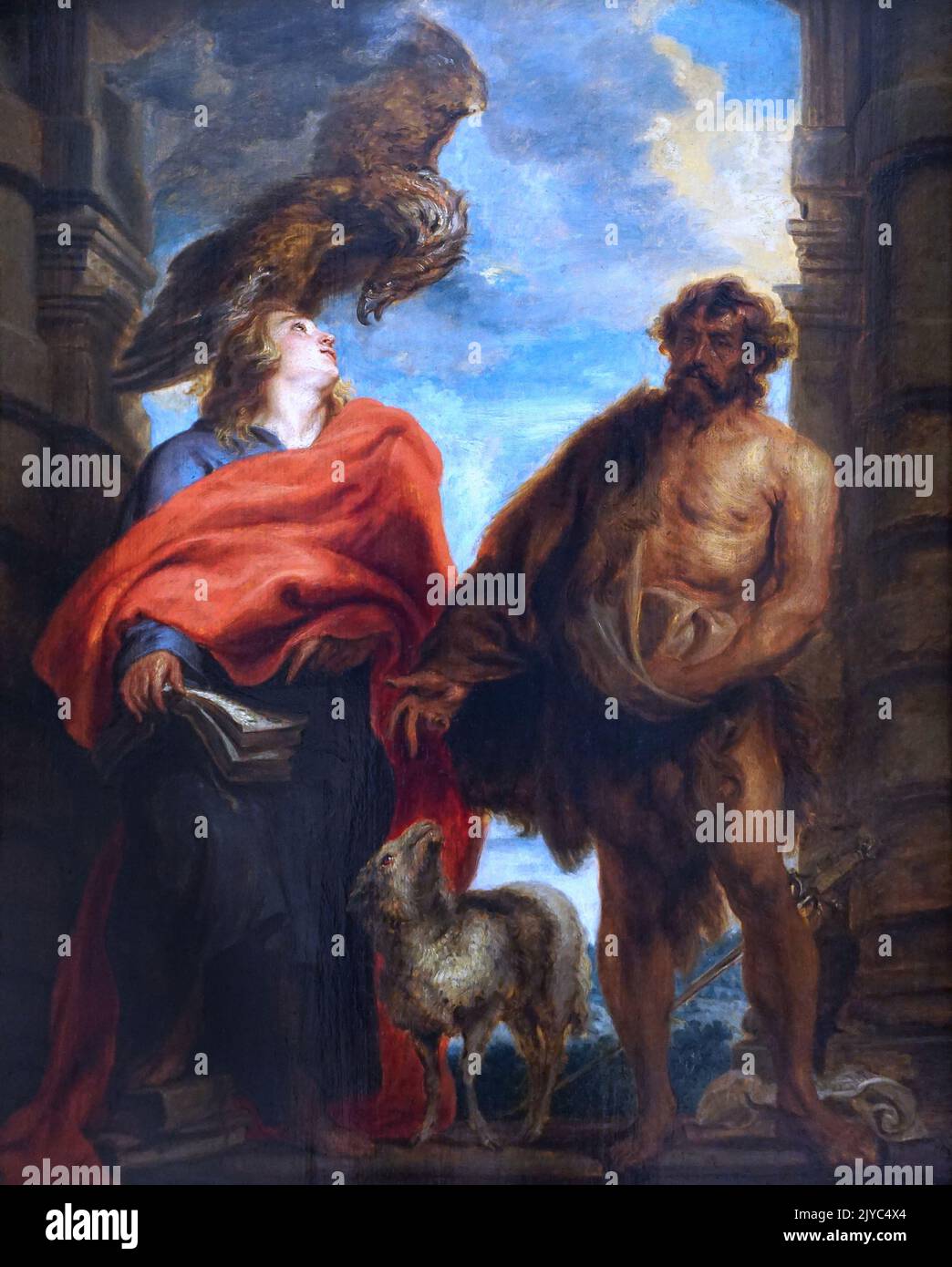 San Giovanni Evangelista e San Giovanni Battista di Anthony van Dyck 1599-1641 Foto Stock