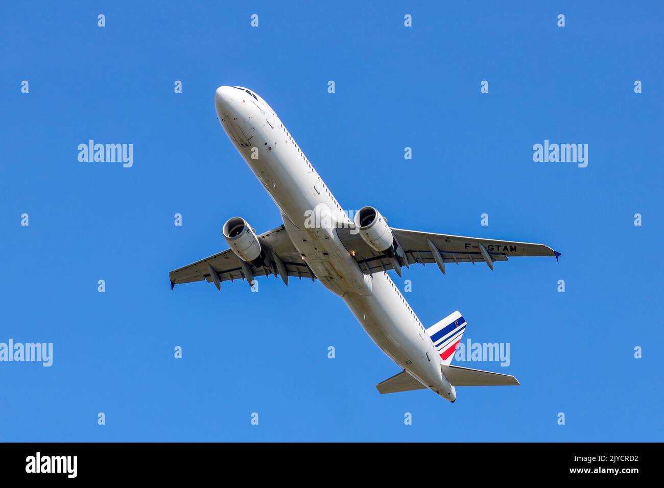 F-GTAM Air France Airbus A321-212 con partenza da Schiphol Amsterdam Airport paesi bassi Foto Stock