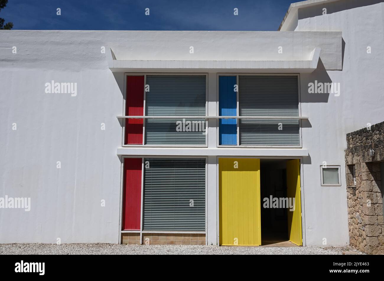 Dettaglio architettonico dell'edificio della Fondazione Pilar e Joan Miró Mallorca a Maiorca Foto Stock