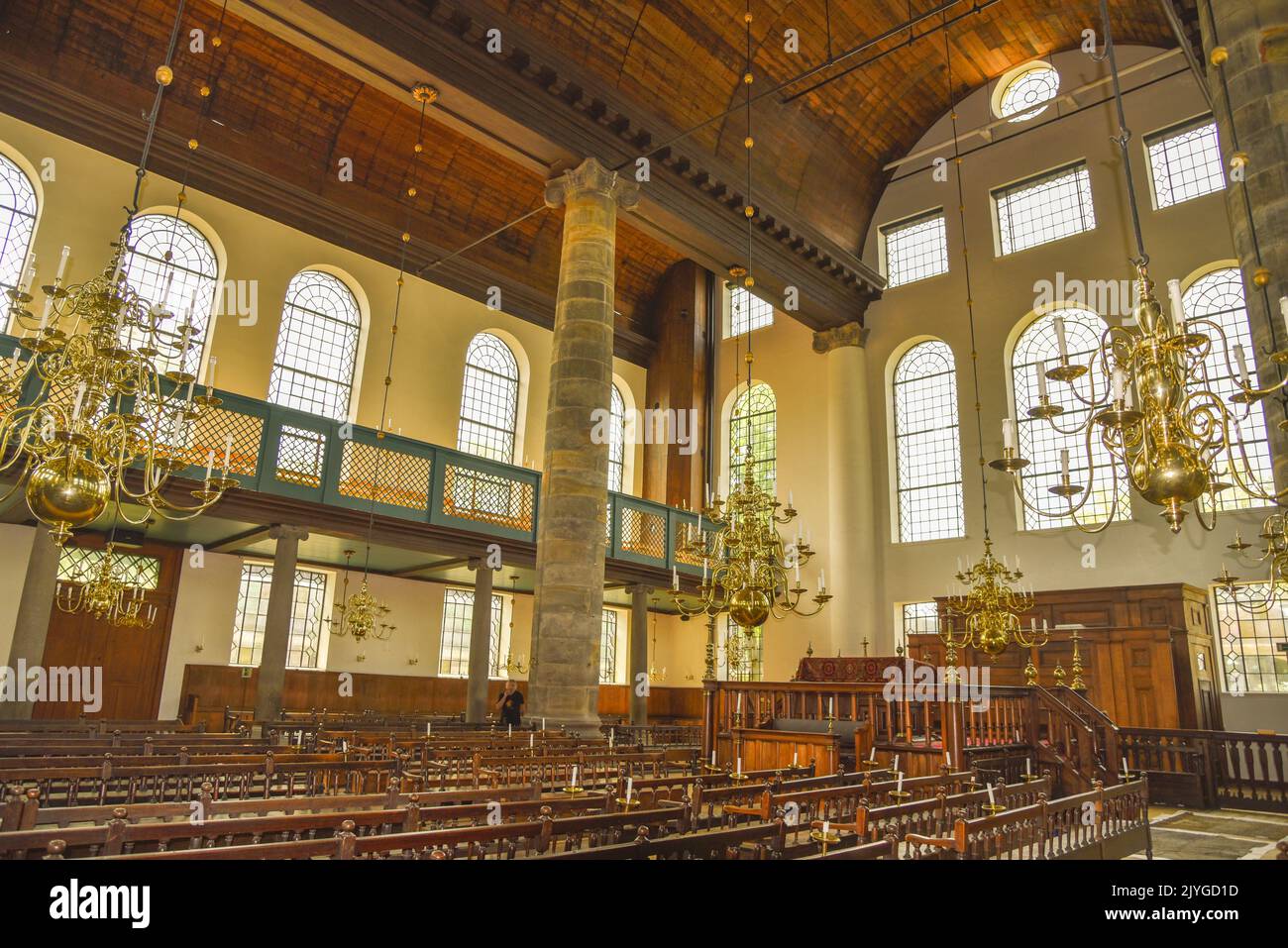 Amsterdam, Paesi Bassi. Agosto 2022. L'interno della Sinagoga portoghese di Amsterdam. Foto di alta qualità Foto Stock