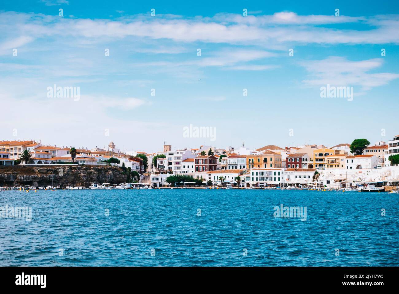 Porto di pesca di Cales Fons nella città di es Castell, Minorca, Spagna Foto Stock