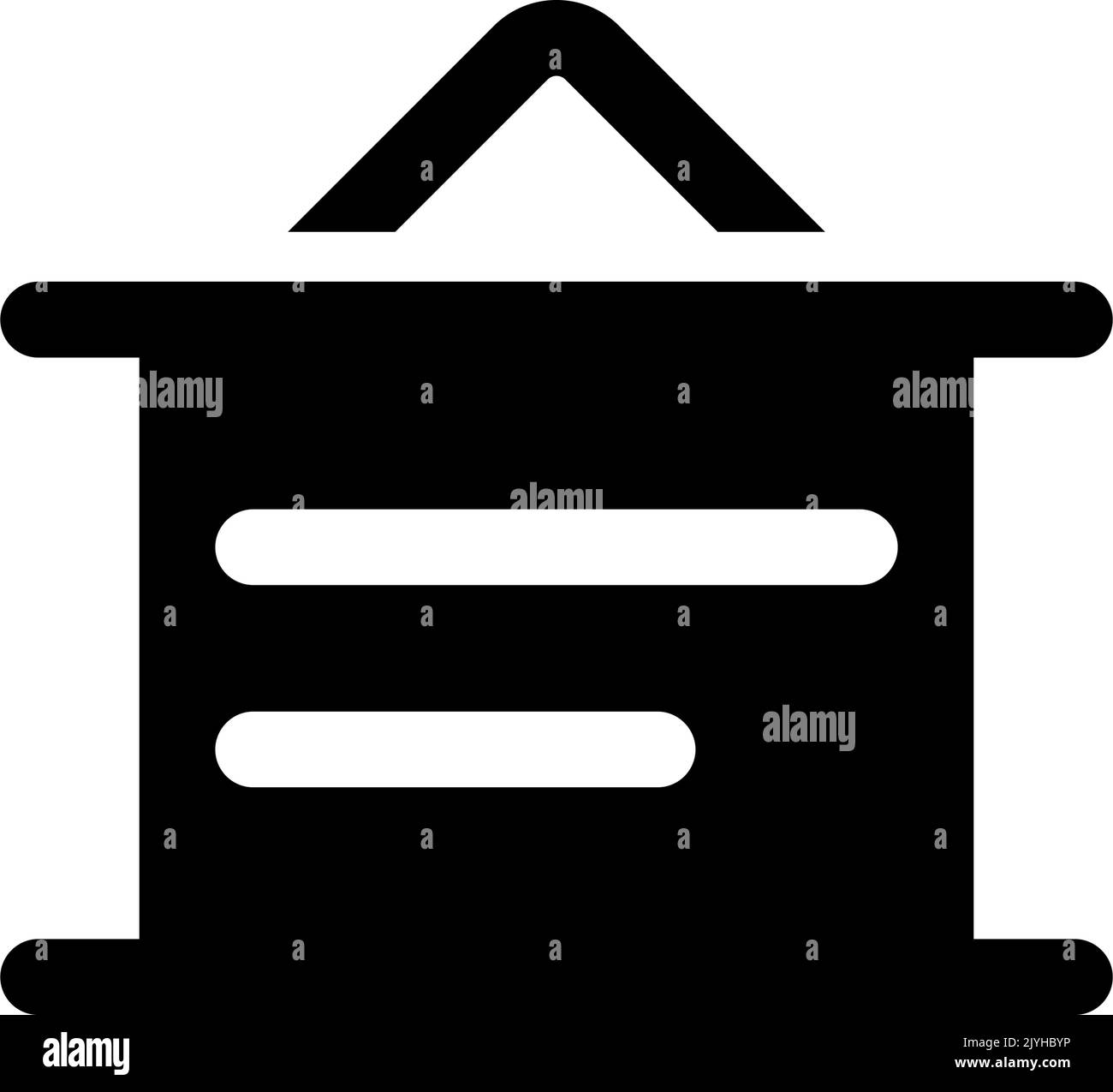 Schermo di proiezione per l'icona dell'interfaccia utente glyph nera della presentazione Illustrazione Vettoriale