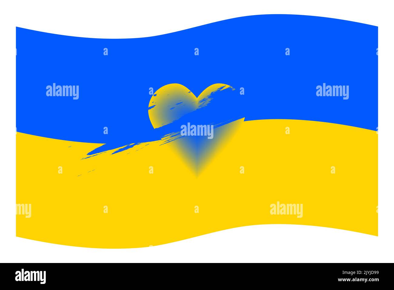 Simbolo della bandiera nazionale Ucraina. Pregate per l'Ucraina. Illustrazione vettoriale. Illustrazione Vettoriale