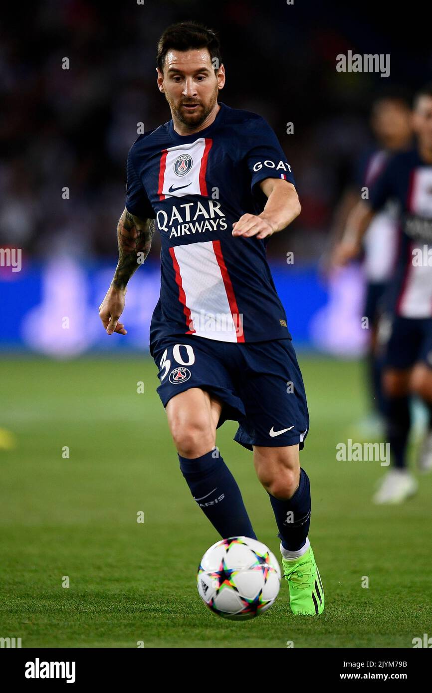 Parigi, Francia. 06 settembre 2022. Lionel messi del Paris Saint-Germain FC in azione durante la partita di calcio della UEFA Champions League tra il Paris Saint-Germain FC e il Juventus FC. Credit: Nicolò campo/Alamy Live News Foto Stock