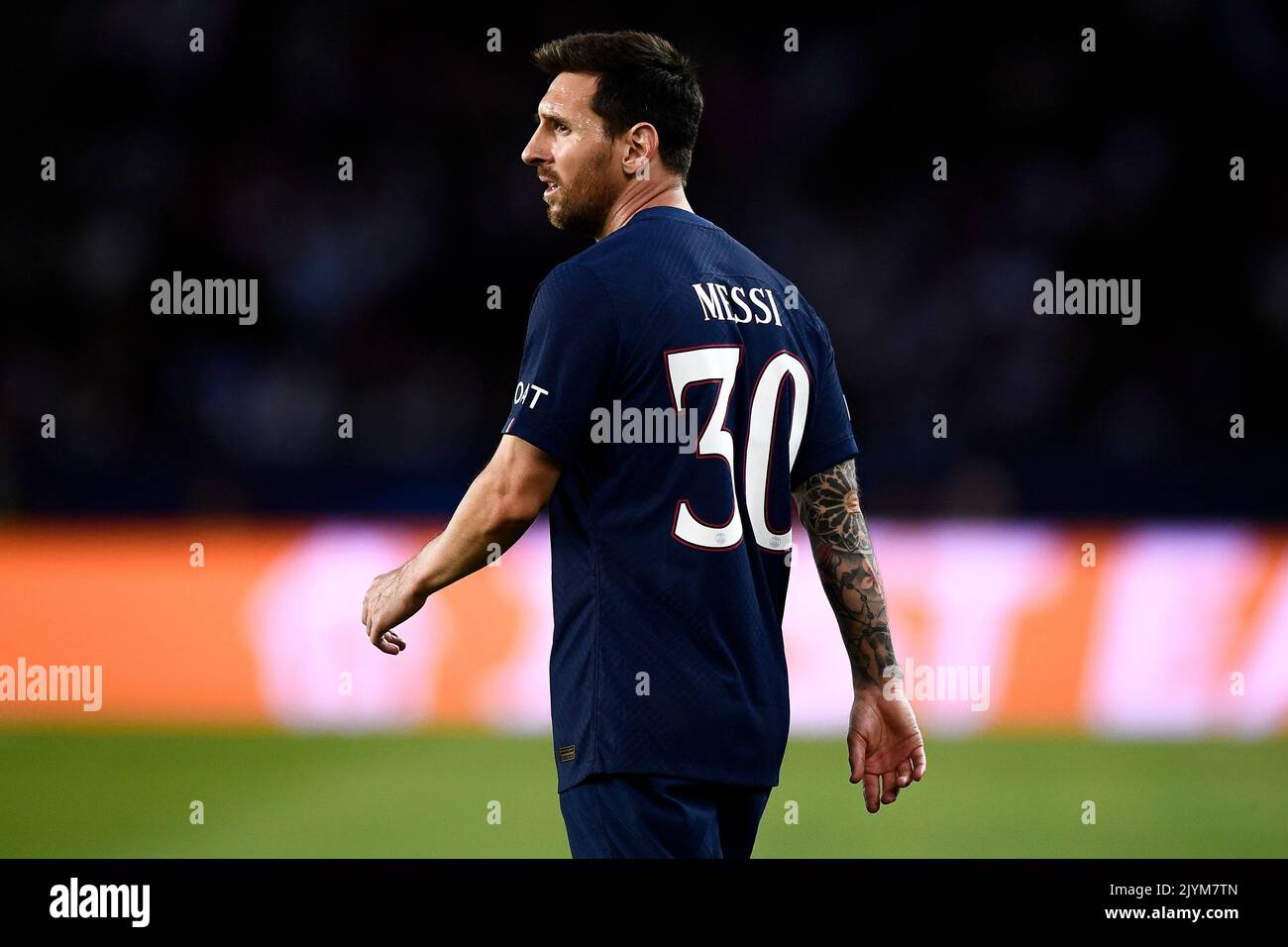 Parigi, Francia. 06 settembre 2022. Lionel messi del Paris Saint-Germain FC si occupa della partita di calcio della UEFA Champions League tra il Paris Saint-Germain FC e il Juventus FC. Credit: Nicolò campo/Alamy Live News Foto Stock