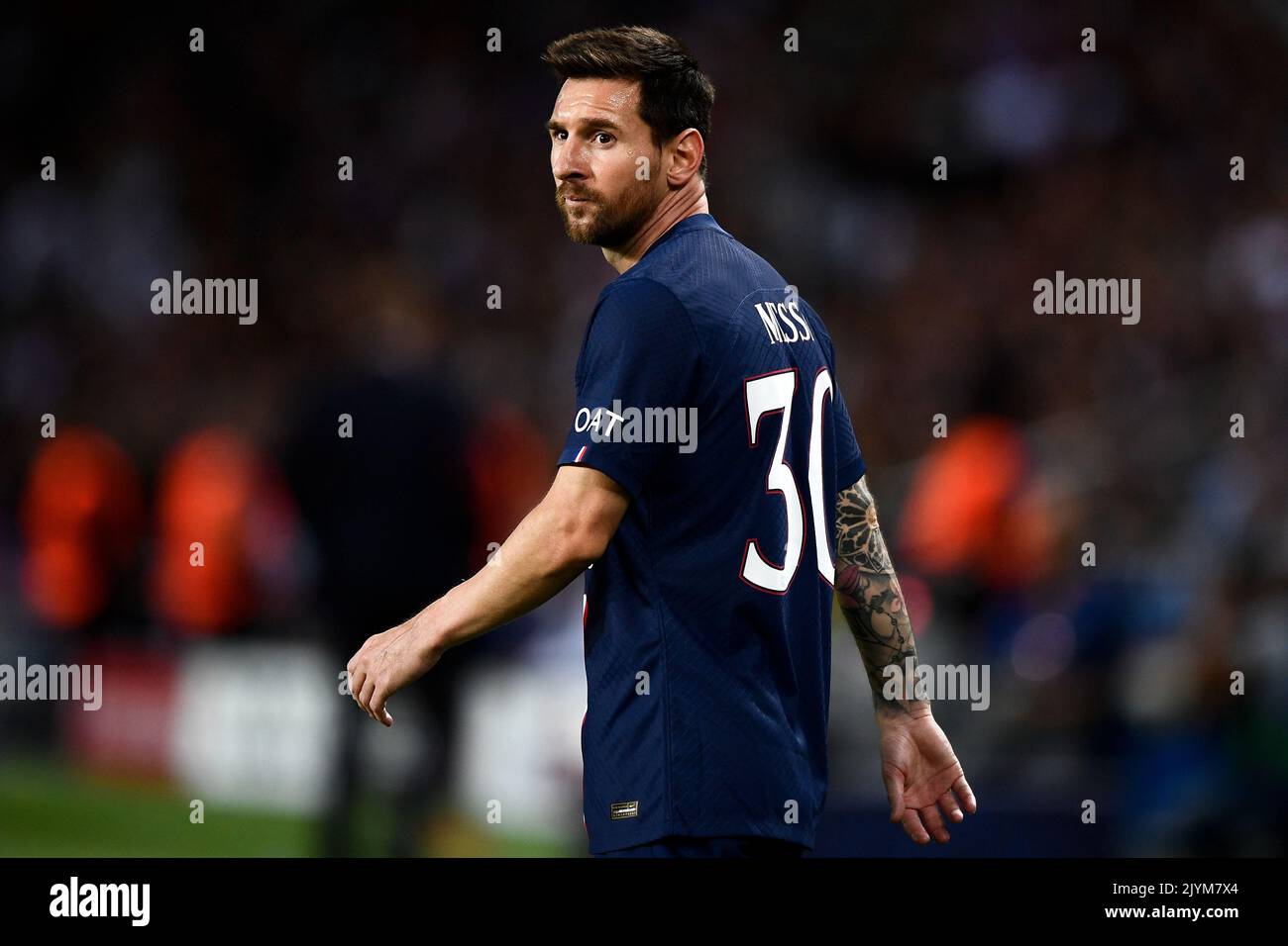 Parigi, Francia. 06 settembre 2022. Lionel messi del Paris Saint-Germain FC si occupa della partita di calcio della UEFA Champions League tra il Paris Saint-Germain FC e il Juventus FC. Credit: Nicolò campo/Alamy Live News Foto Stock