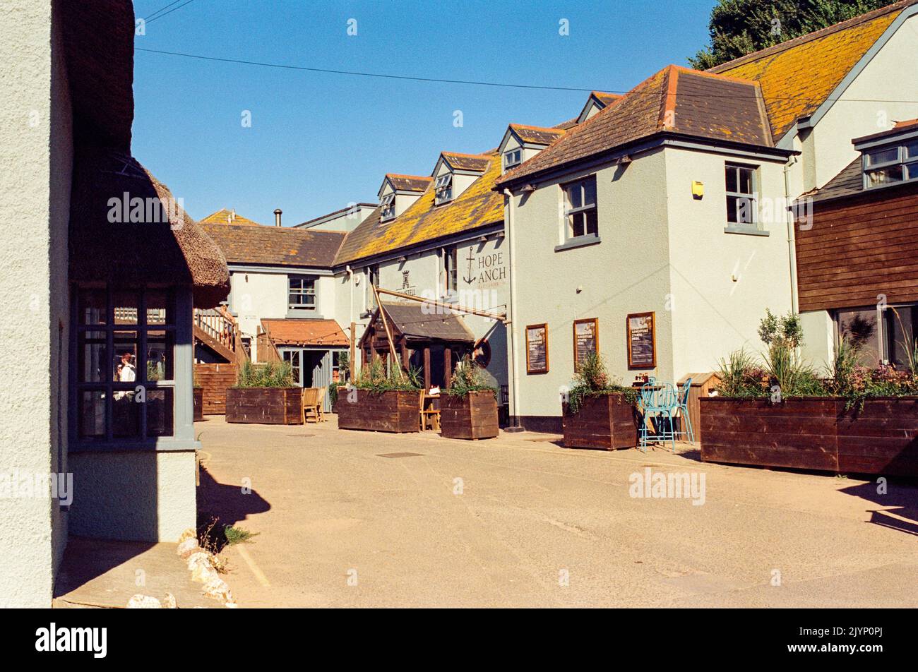 The Hope and Anchor pub, Hope Cove, Kingsbridge, South Devon, Inghilterra, Regno Unito. Foto Stock