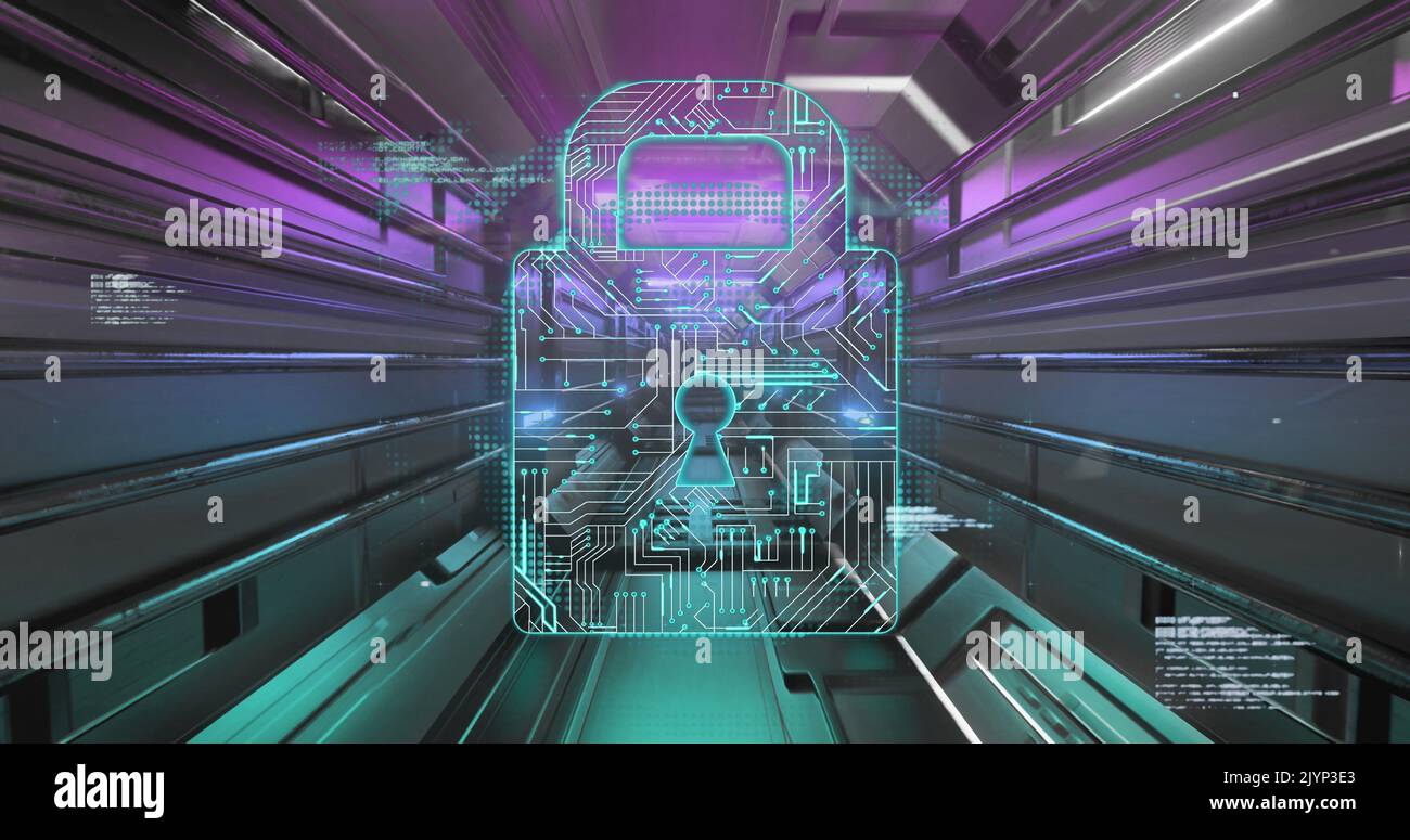 Icone di cartelle multiple che si muovono contro tunnel luminosi Foto Stock