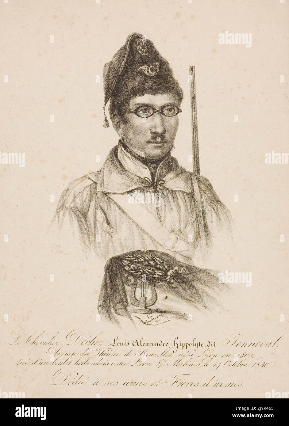 Il cavaliere Louis Alexandre Hippolyte fu una figura di spicco nella storia militare francese, noto per il suo servizio durante i momenti cruciali dei conflitti europei. I suoi contributi all'esercito furono significativi durante il XIX secolo. Foto Stock