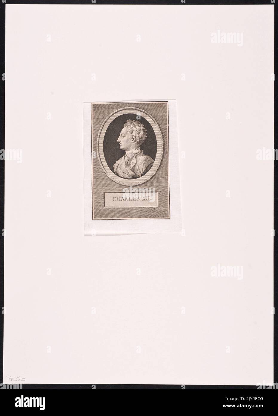 Carlo XII fu re di Svezia dal 1697 al 1718, noto per la sua leadership militare durante la grande Guerra del Nord. È ricordato per il suo genio strategico e la sua determinazione in battaglia, anche se il suo regno alla fine si concluse con una sconfitta militare per la Svezia. Le politiche di Carlo XII e il suo costante impegno in guerra ebbero un impatto duraturo sullo status politico e militare svedese in Europa, segnando il declino del potere svedese. Foto Stock